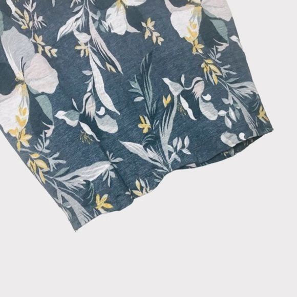 CYNTHIA ROWLEY 100% Linen Button Back Floral Top Size Medium - Picture 4 of 8